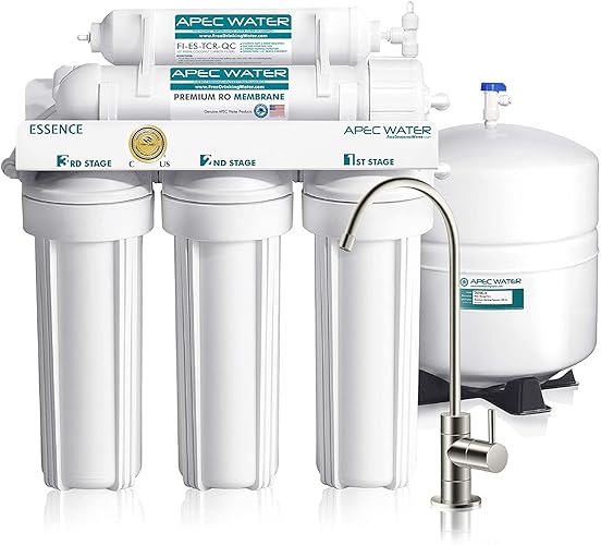 APEC WATER - Reverse Osmosis Water Filter System (ROES-50) Essence Series - 5-Stage Filtration - 50 GPD - Removes 99.99% of Impurities - DIY Install - WQA Certified - Under Sink Reverse Osmosis System - ROES-50 - RO System