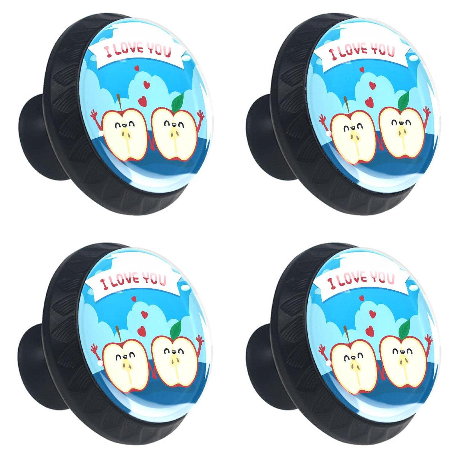 Bouton de tiroir amusant pour armoire : lot de 4 décos de Saint-Valentin