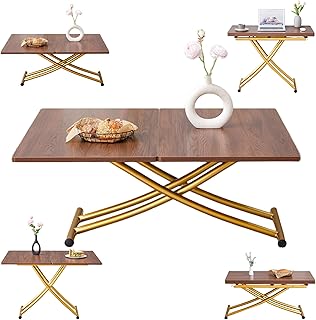 Convertible Lift Top Table: Folding Coffee to Dining, Height Adjustable,...