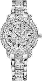 NIBOSI Women Wrist Watches Analog Rose Gold Dial Women's Watch for Girls&Miss&Ladies Diamond Studded with Stylish Girlfriend Watches