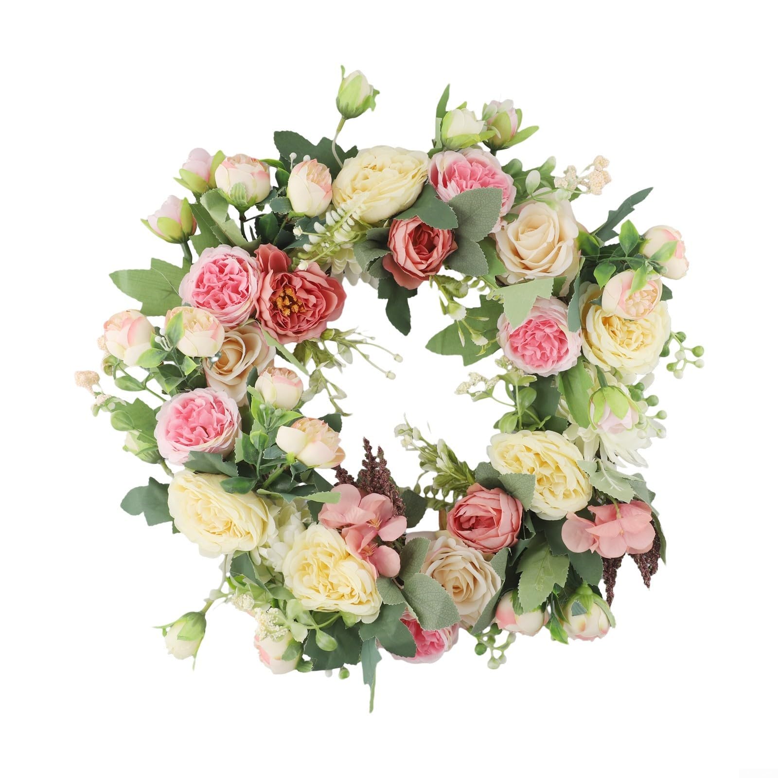 Couronne de pivoines artificielle : la solution florale durable pour porte d'entrée