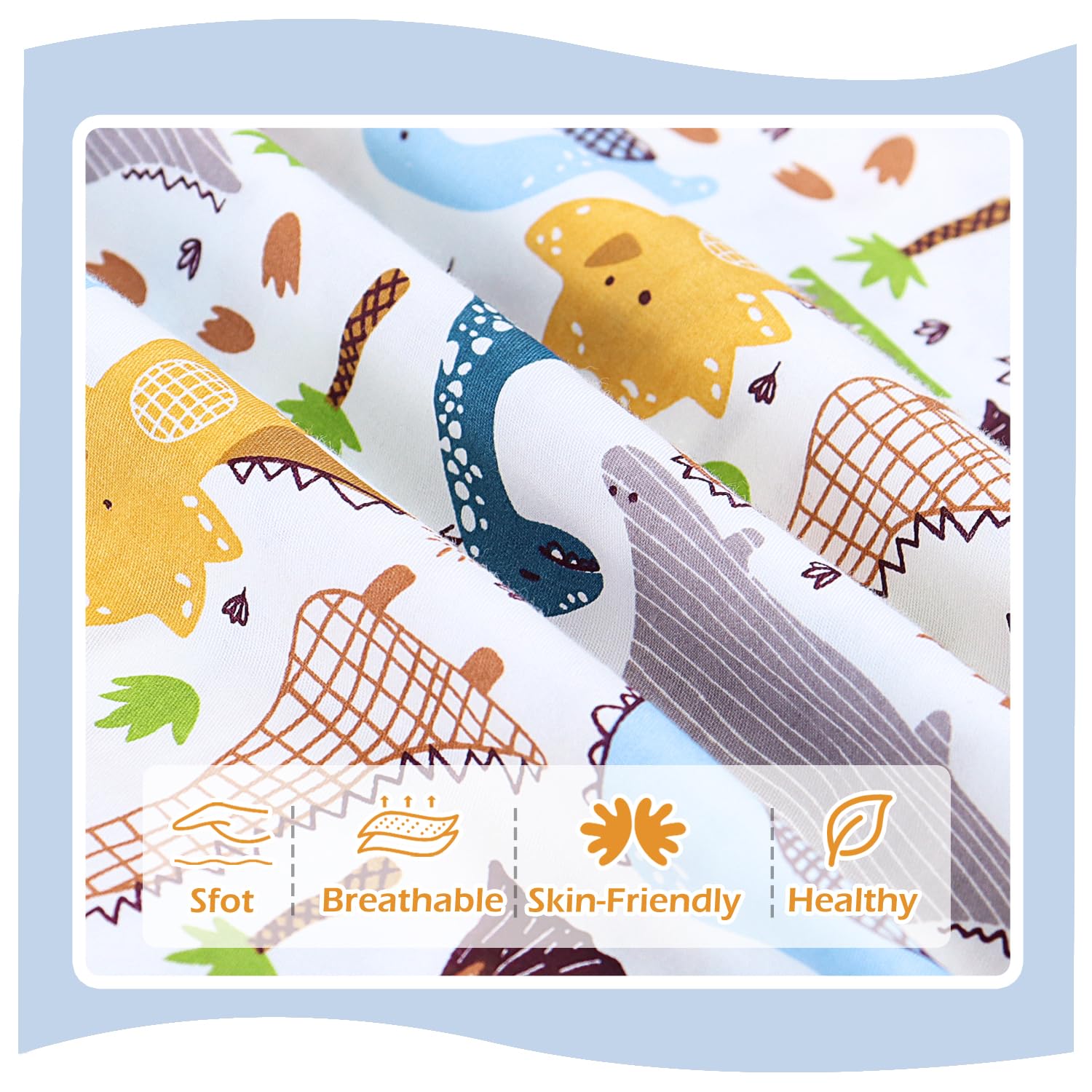 Confezione da 2 federe per cuscino in 100% cotone 40 x 60 cm motivo dinosauri veicoli da costruzione regali per bambini