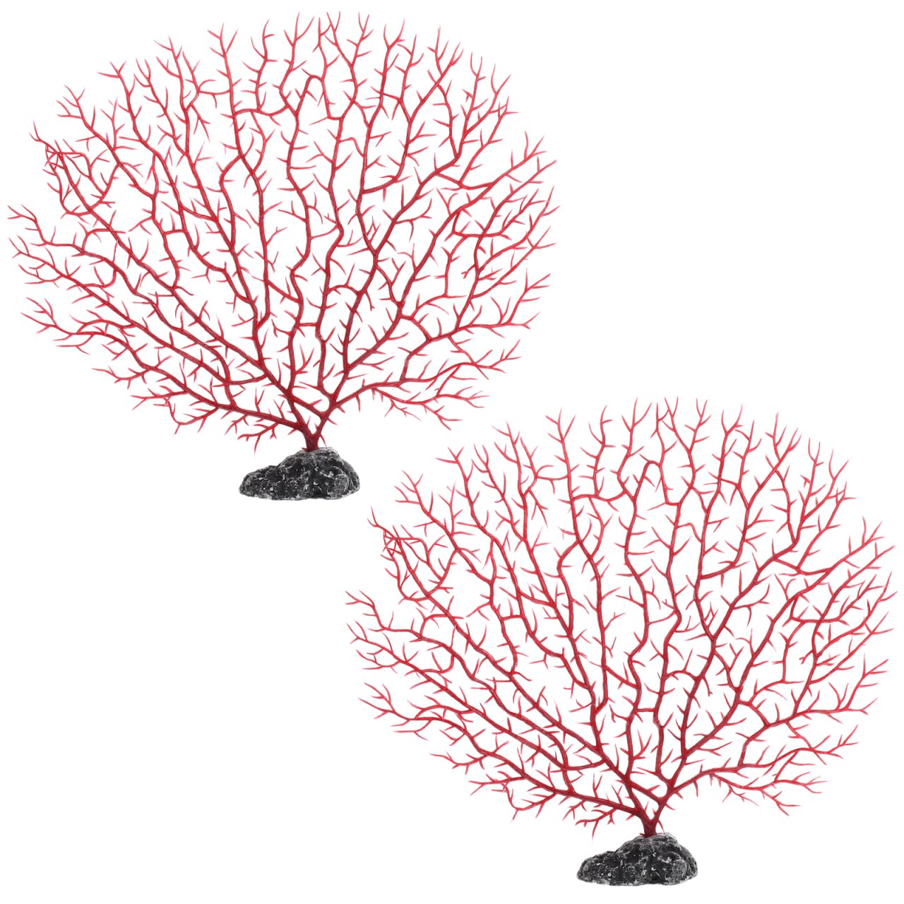 Happyyami Lot De 2 Branches De Corail Artificielles pour Aquarium Plantes Plastiques Ornementales De Taille Moyenne Décoration Naturelle Et Refuge pour Poissons