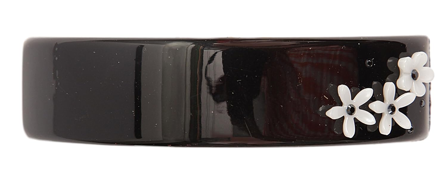 Caravan French Barrette For Thick Hair Hand Decorated with Daisy and Stones : Beauty & Personal Care