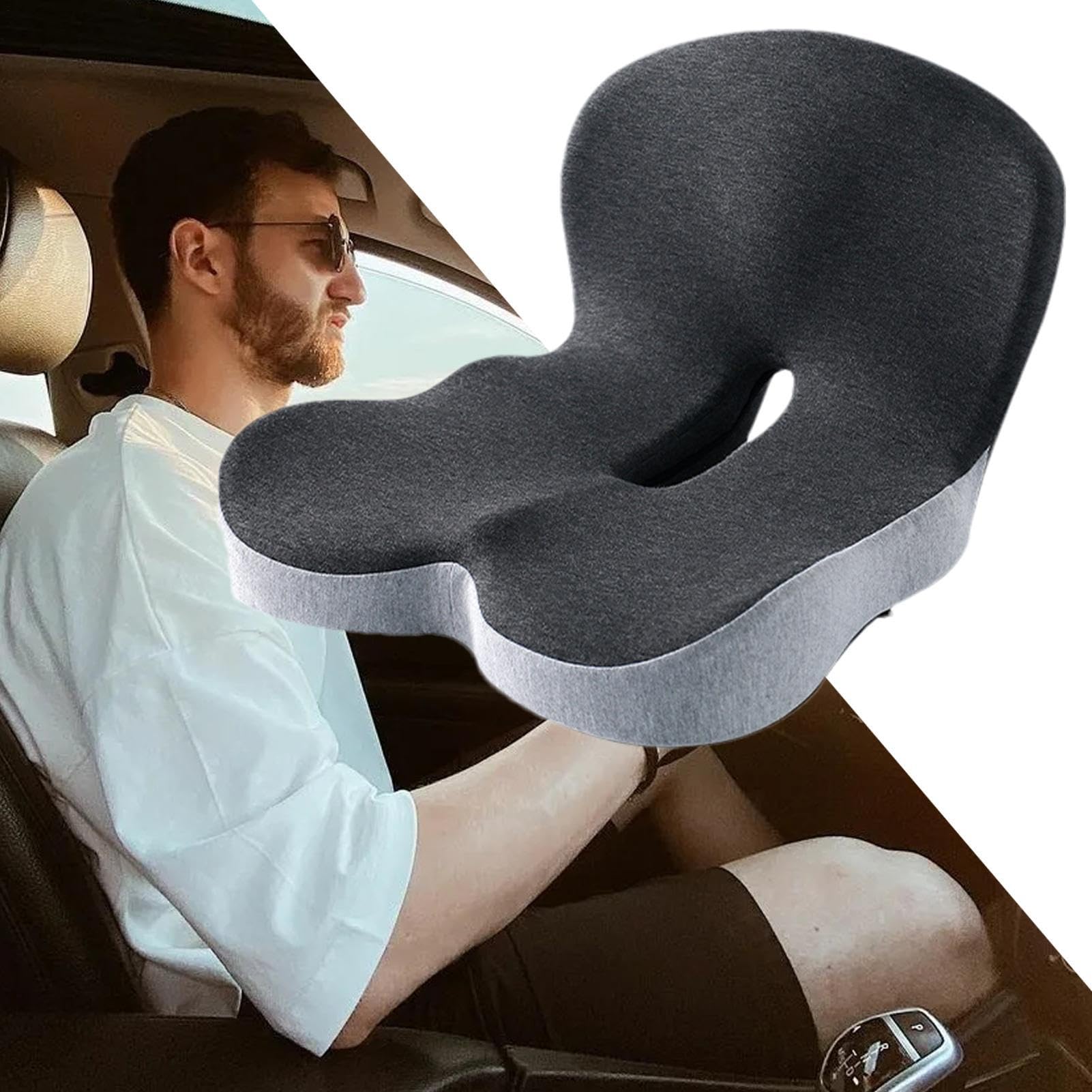 Cojín ortopédico para Coche, Almohadilla de Asiento de Espuma fiable