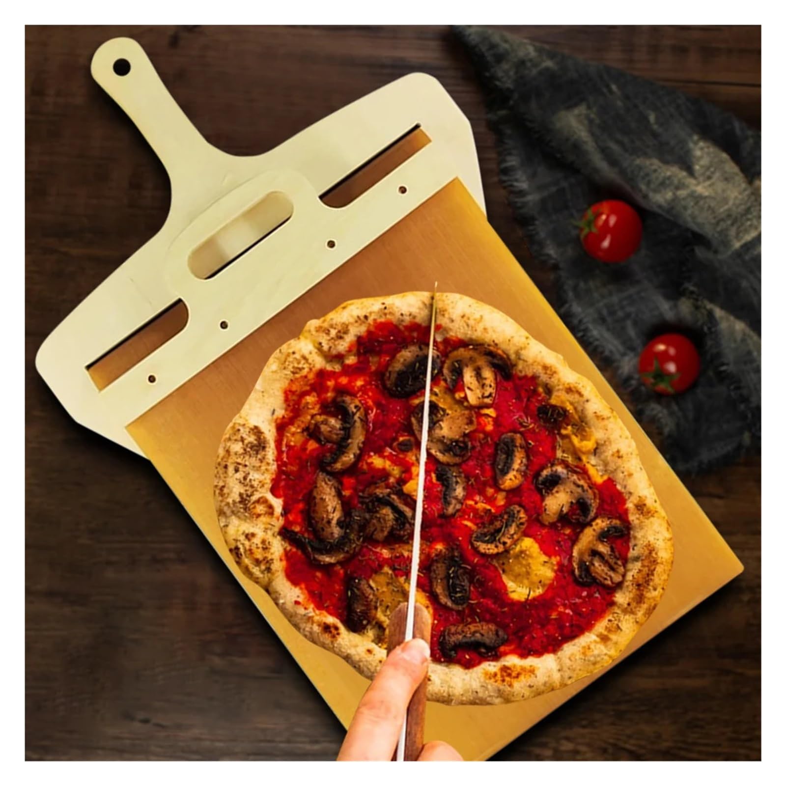 1 Stück, kompatibel mit tragbaren, verschiebbaren Pizzaschaufeln, Teigschabern, Antihaft-Spateln und hitzebeständigen Tüchern(55x30cm A)