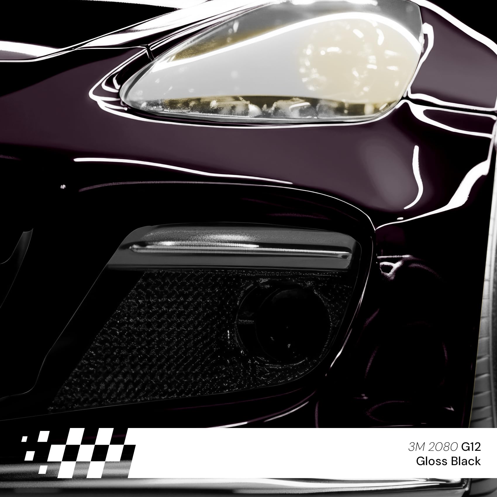 3M 2080 Car Wrapping Folie 30x152cm Selbstklebende Autofolie für Auto Motorrad Boot 3D Lackschutzfolie mit Luftkanälen zum Folieren (G12 Gloss Black)