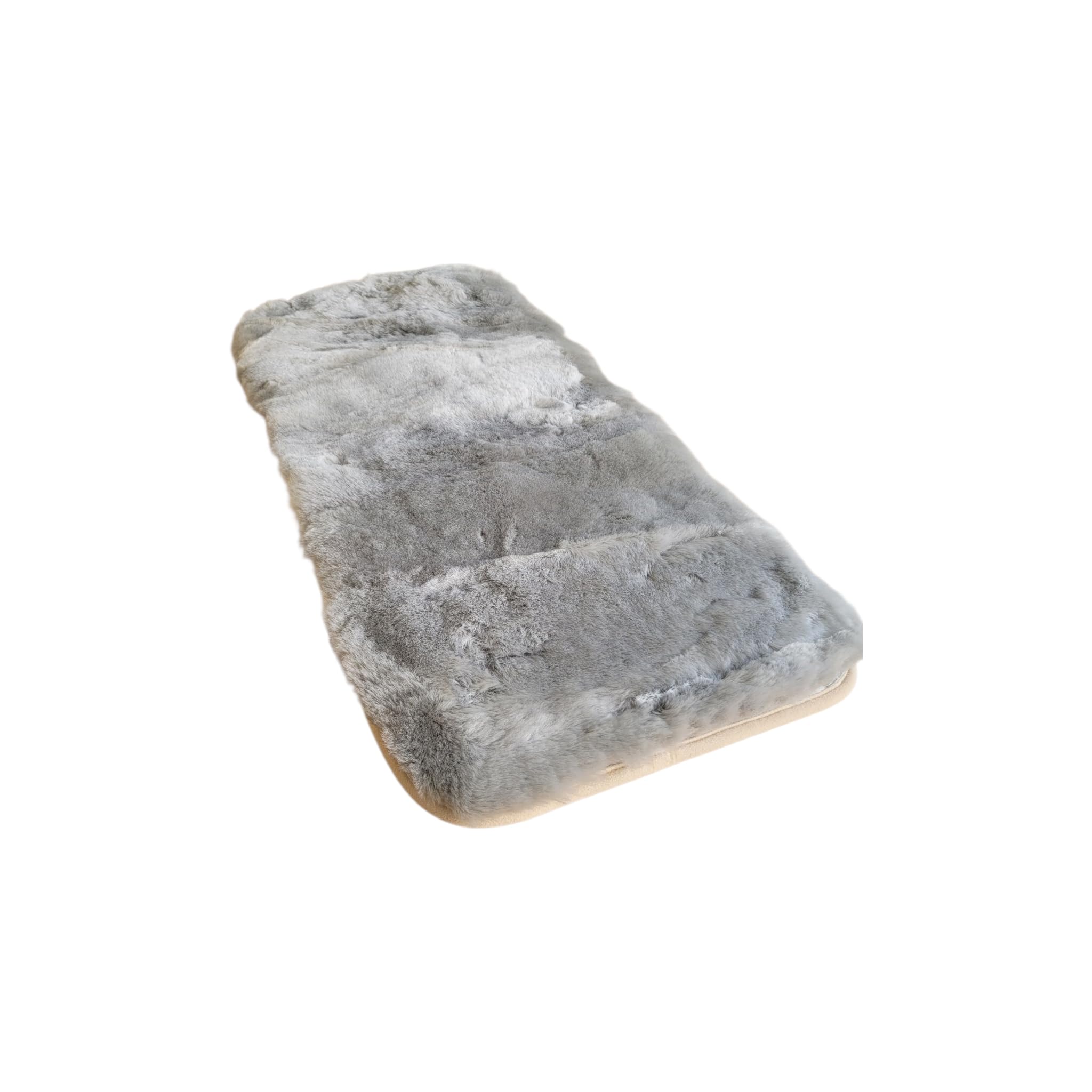 Naturasan Coussin de siège en peau d'agneau mérinos pour poussette, buggy et coque bébé – Insert universel en peau d'agneau avec fentes de ceinture, respirant et régulateur de température, env. 73 x