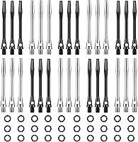 Vista 11 de 30 piezas de ejes de dardos para punta de acero media 2BA rosca de aleación de aluminio de 50 mm 53 mm con anillos de goma de repuesto, accesorios