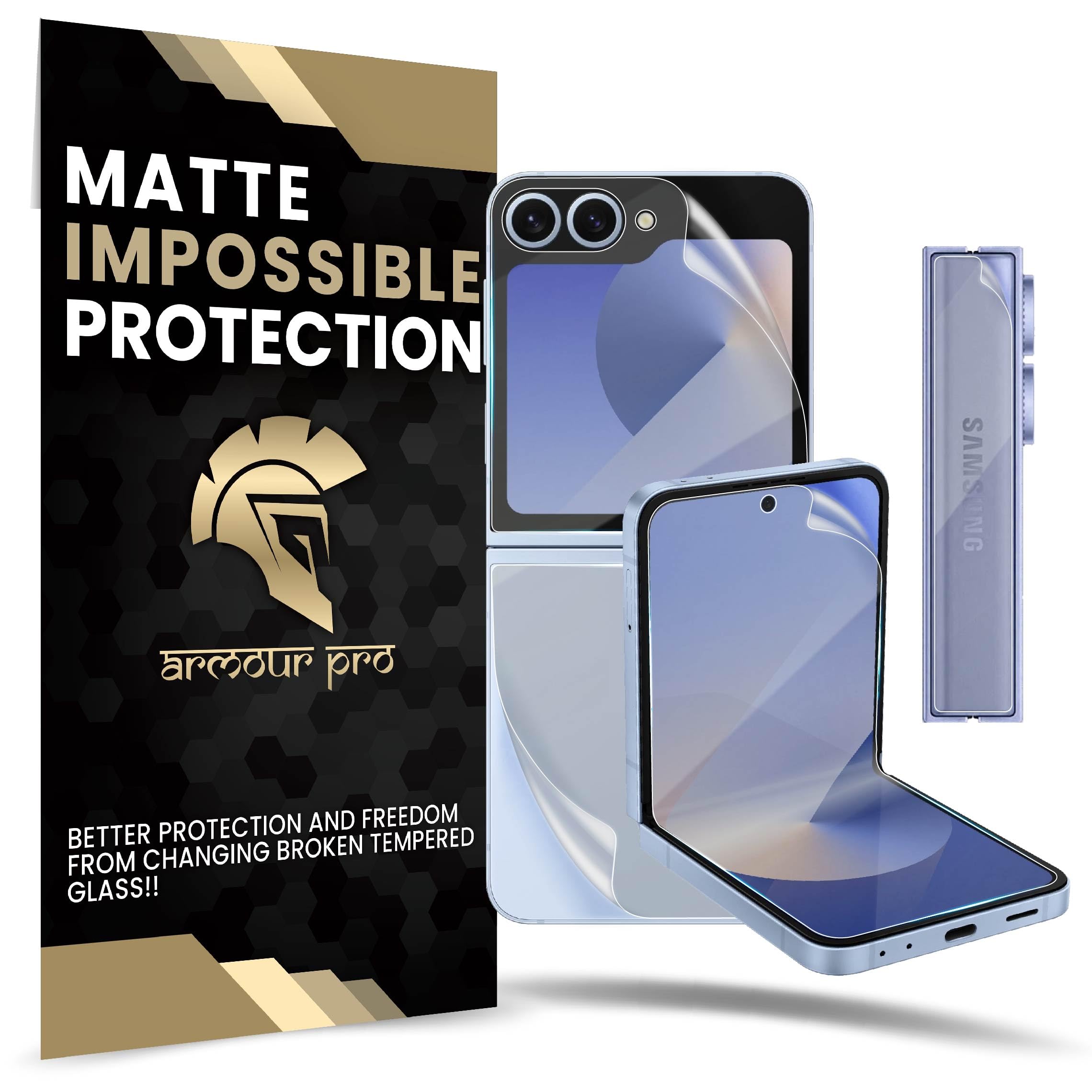 ArmourPro Screen Protector for Samsung Galaxy Z Flip 6 5G - Edge to Edge Front and Back 4 Layer Ultra Thin Unbreakable Membrane - Case Friendly Screen Coverage & Installation Kit (Matte) (B0DB5RPZ4S) Amazon Price History, Amazon Price Tracker