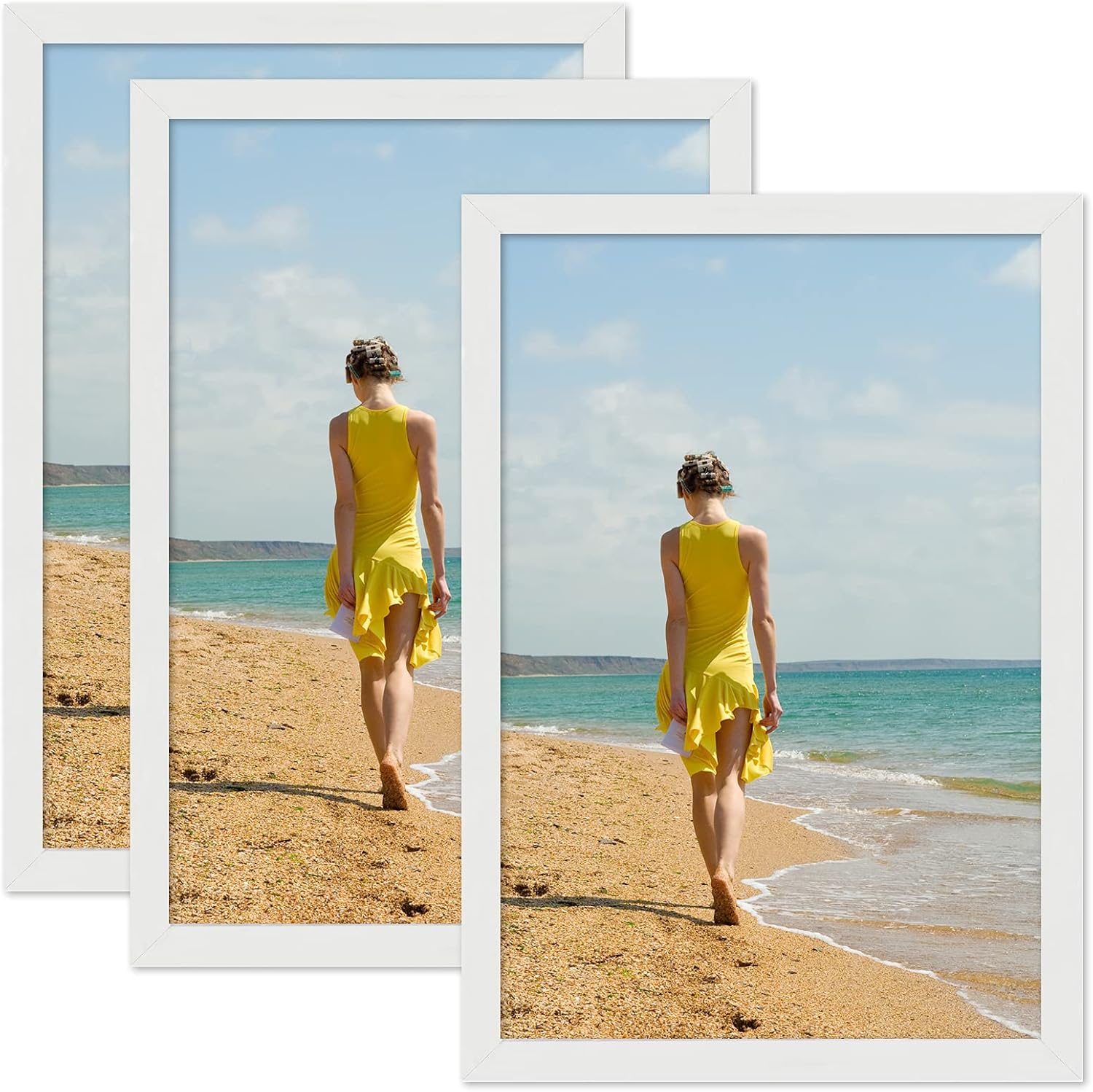 CKCY 12x18 Frame, White Picture Frame 12 x 18, Wood Poster