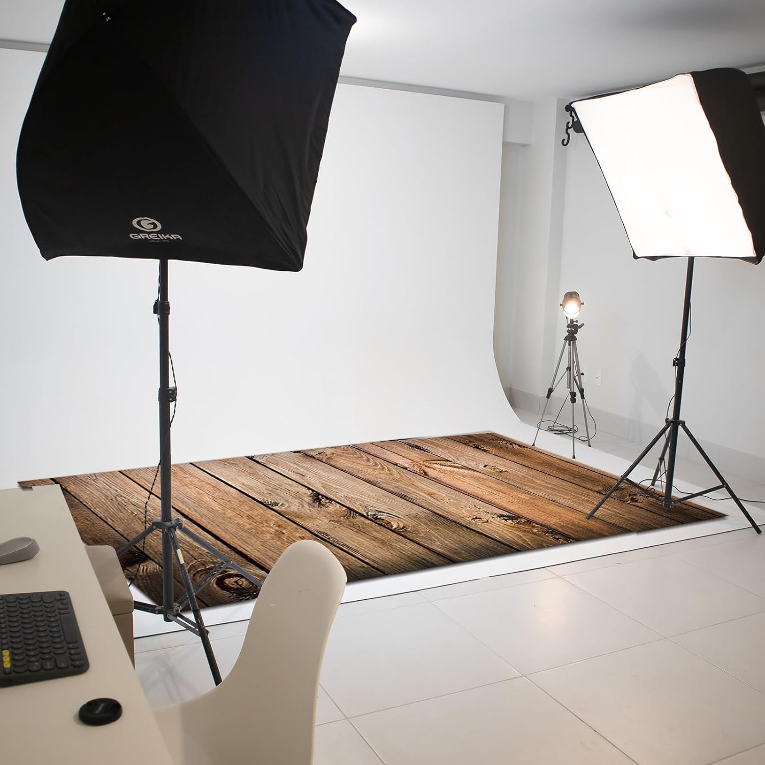 MEHOFOND 5x4ft Rubber Floor Mats Newborn Photography Props Retro Brown Wood Texture Photo Shoot Props for Photographers Professional Studio Prop