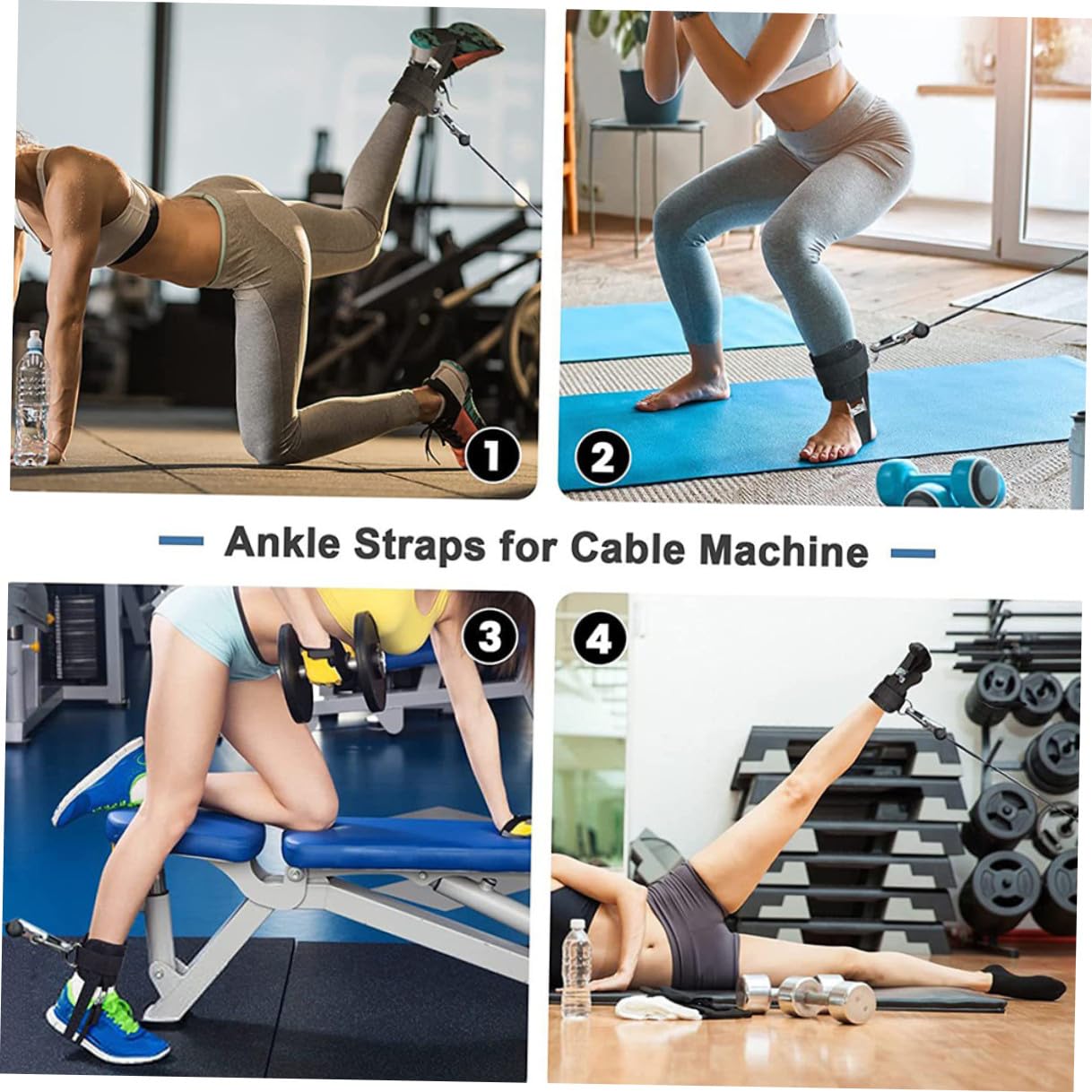 VICASKY Coppia di Fasce per Caviglia Palestra in Poliestere ed Eva, Fascia Regolabile per Allenamento Gambe e Esercizi Manubri, Accessorio Fitness Comodo e Resistente
