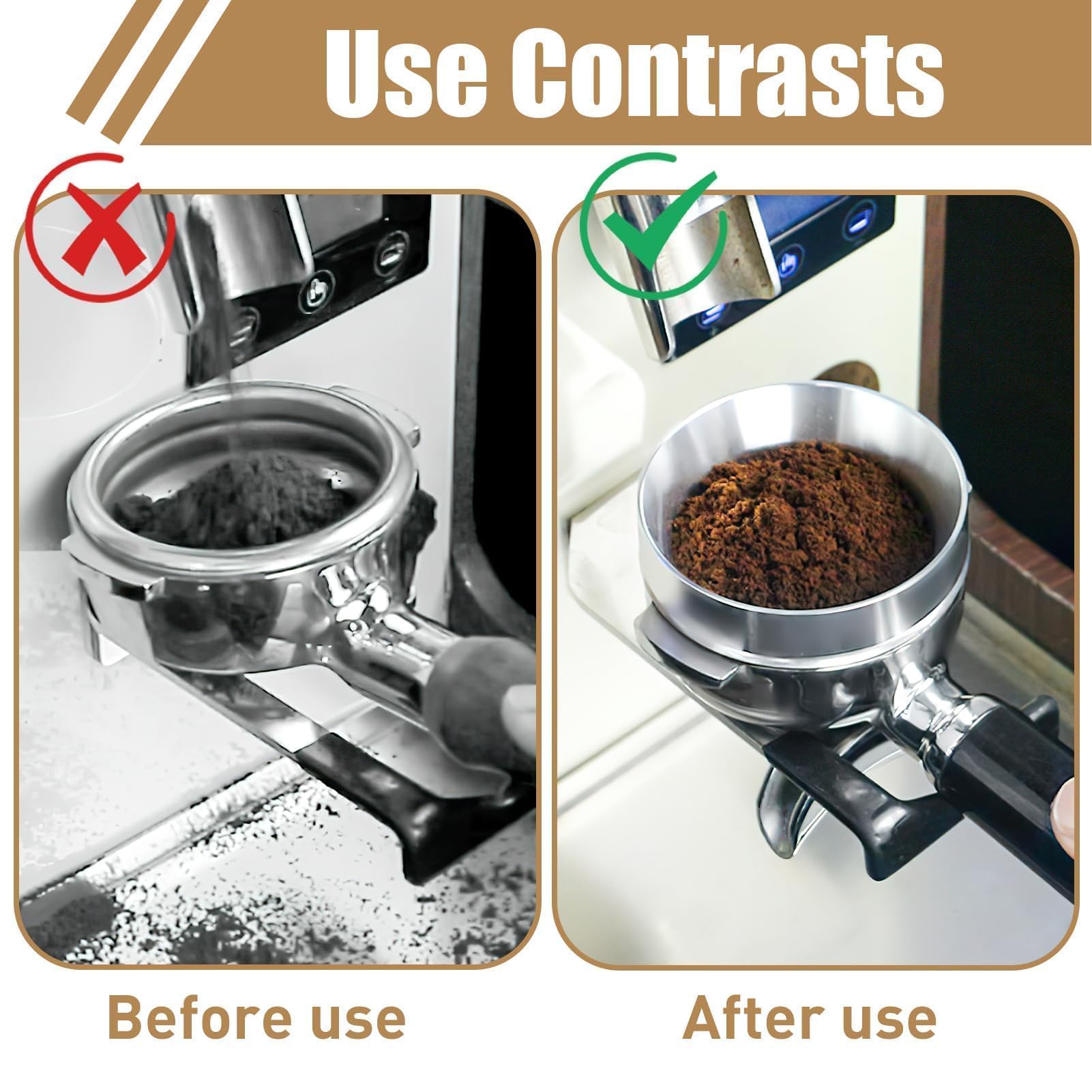 Doseerring Doseertrechter Espressomachine Accessoires Koffie Universele dosering Aluminium ringtrechterring(53MM-Zilver