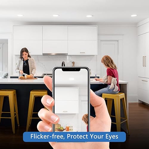 Miniatura 4 de Iluminación empotrada de 6 pulgadas (paquete de 16) de obleas ultrafinas sin lata con caja de conexiones, regulable y temperatura de 5 colores