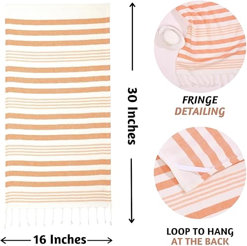 Miniatura 6 de Folkulture Toalla de mano  Juego de 2 toallas de mano de otoño (16 x 30) con lazo para colgar  Juego de toallas de mano turcas 100% algodón  Toallas