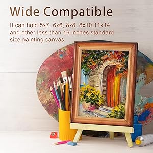 JOY SPOT! 6 Pack 16" Tabletop Easel, Portable A-Frame Tripod Wood Easel for Painting Party, Canvas, Display Stand for Kids Students Beginners