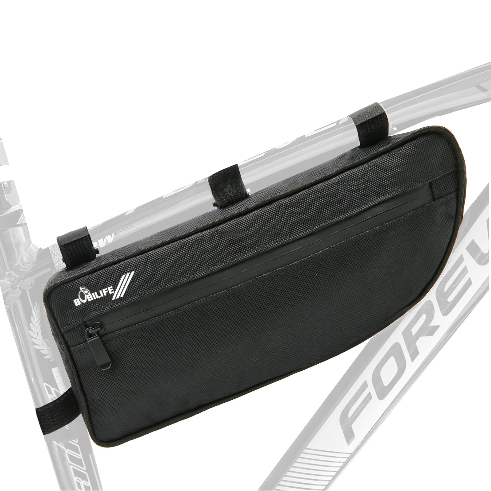 BOBILIFE Bicycle Frame Bag, 4L Waterproof Oxford Nylon, with Reflective Logo, Adjustable Straps, Under Top Tube Storage for Cycling Accessories