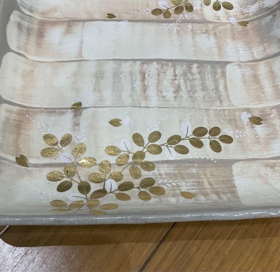 たち吉 盛皿 平安橘吉 金彩草花 約30cm×30cm たち吉 - たち吉 平安橘吉 金彩草花 角皿揃 5枚セット 和食器