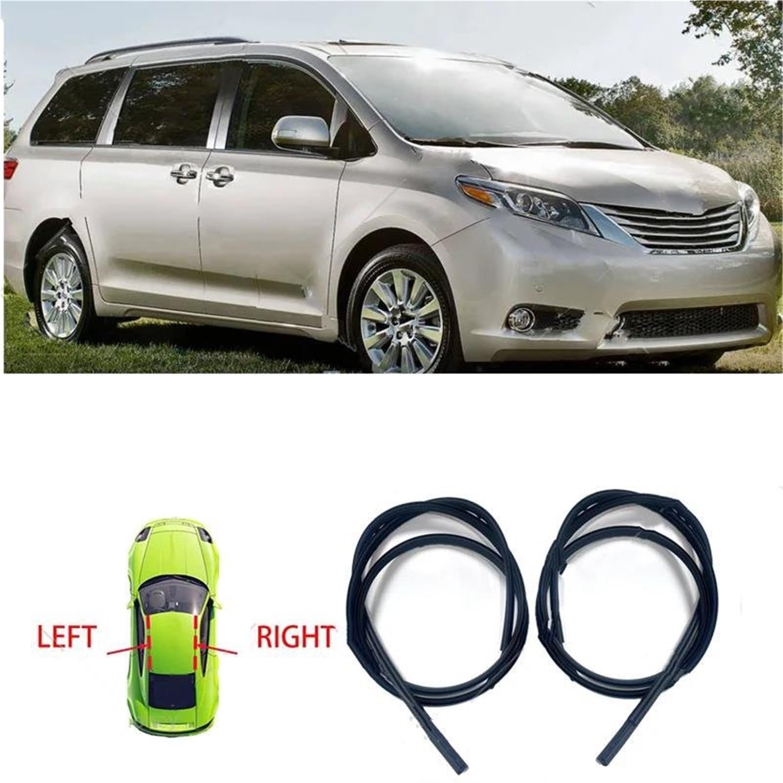 Guarnizione in Gomma Per Toyota Per Sienna 2010-2022 Auto Tetto Sigillante Striscia Di Gomma Nera Impermeabile Grondaia Nastro Tenuta Adesivo Accessori Sigillata Guarnizione