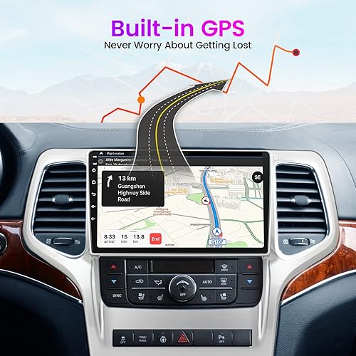 Miniatura 4 de MekedeTech Estéreo de coche Android 11 para Jeep Grand Cherokee 2010 2011 2012 2013 integrado inalámbrico Carplay con cable Android Auto, pantalla