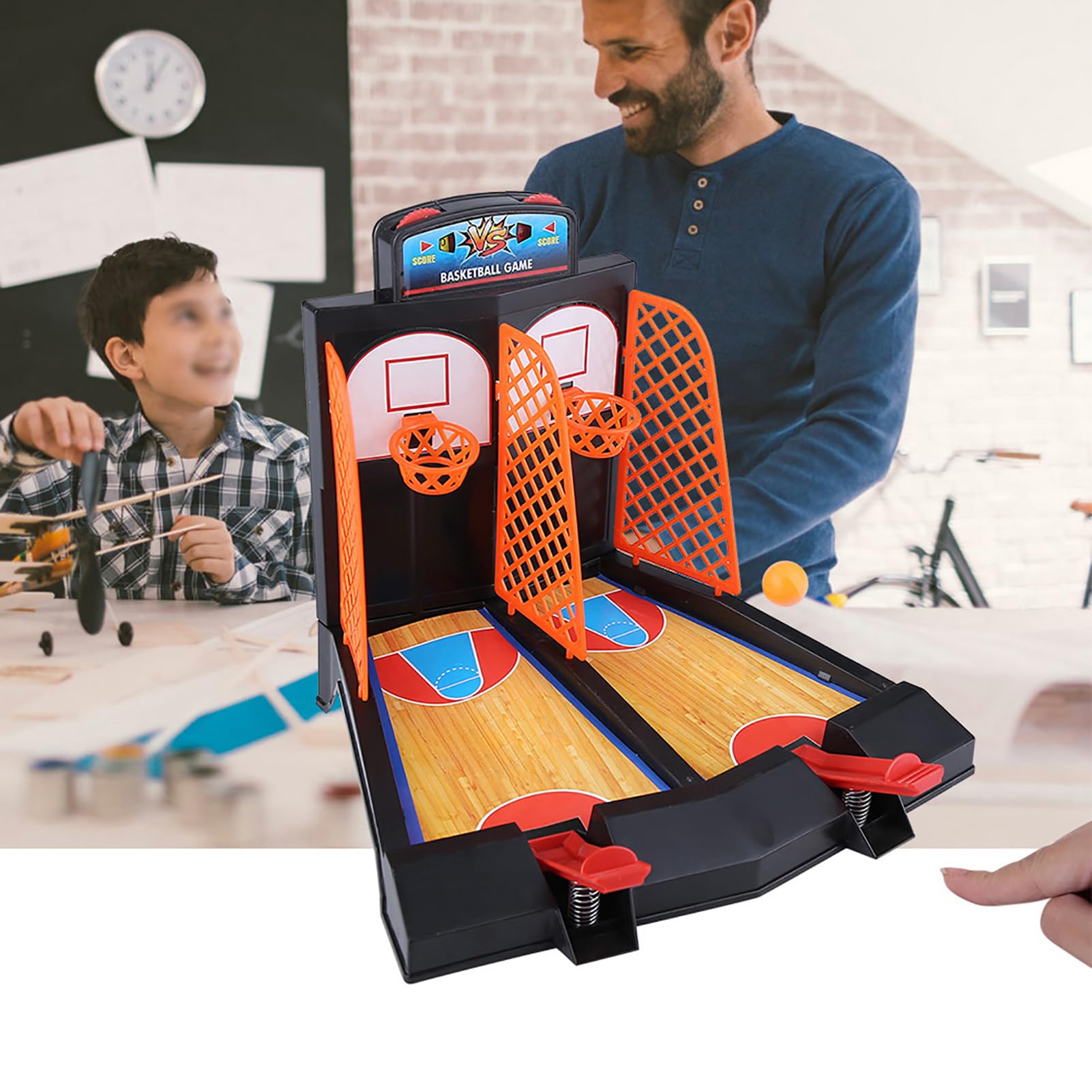 Hztyyier Basketball Game Set Mini Basketball Hoop Set Lustiges Flipper Interaktives Brettspiel Spielzeug für Kinder und Erwachsene