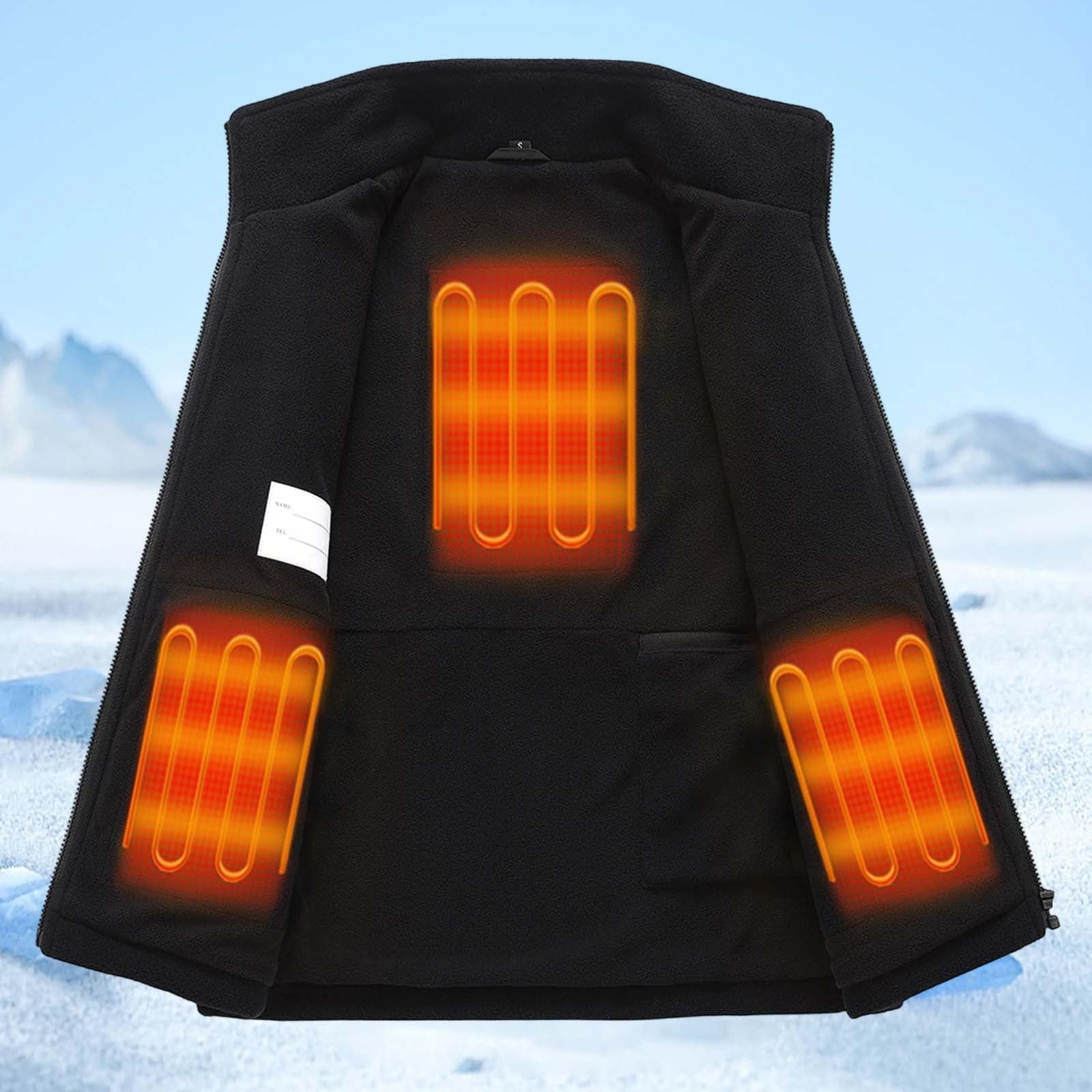 Veste chauffante pour garçons avec chargement USB, manteau doublé en polaire chaude pour temps froid, activités de plein air, manteaux d'hiver pour enfants et jeunes à capuche