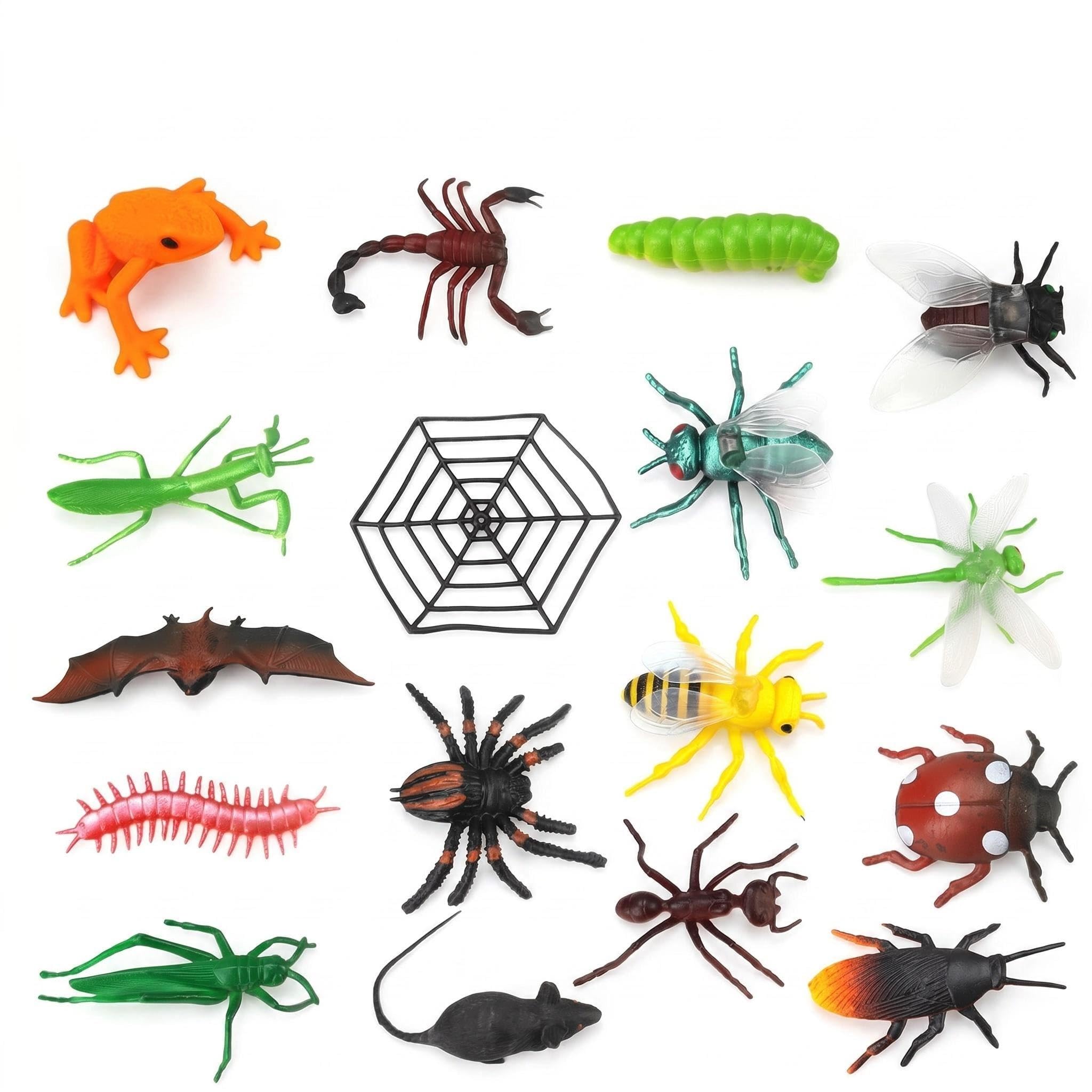 Comforso 17PCS Realistic Insects and Bugs Toys for Kids, Educational Minibeasts Playset, Insects and Bugs for Kids, Mini Beasts for Kids, for Small World Play, Party Favors & Nature-Themed Activities