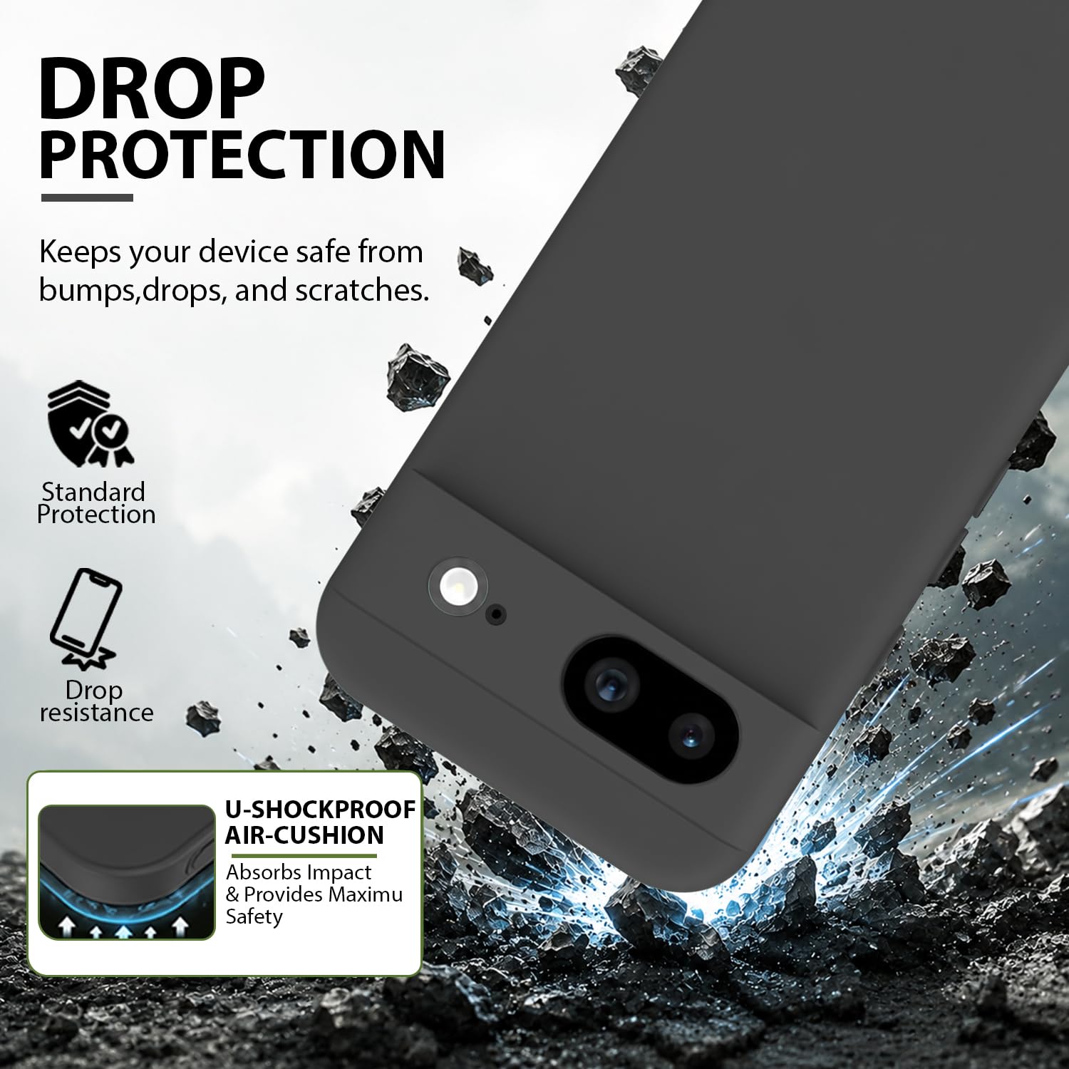 Pixel 8 Silicone Case - Shockproof & Soft Touch -2