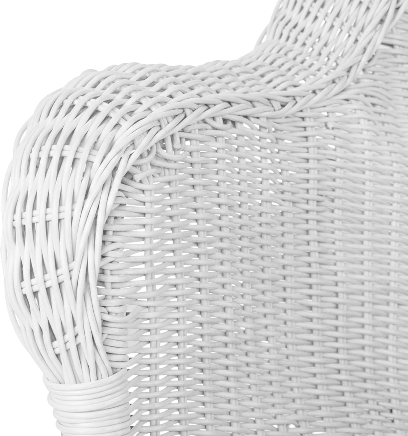 Hand Woven Resin Wicker Hanging Porch Swing with Chain - White