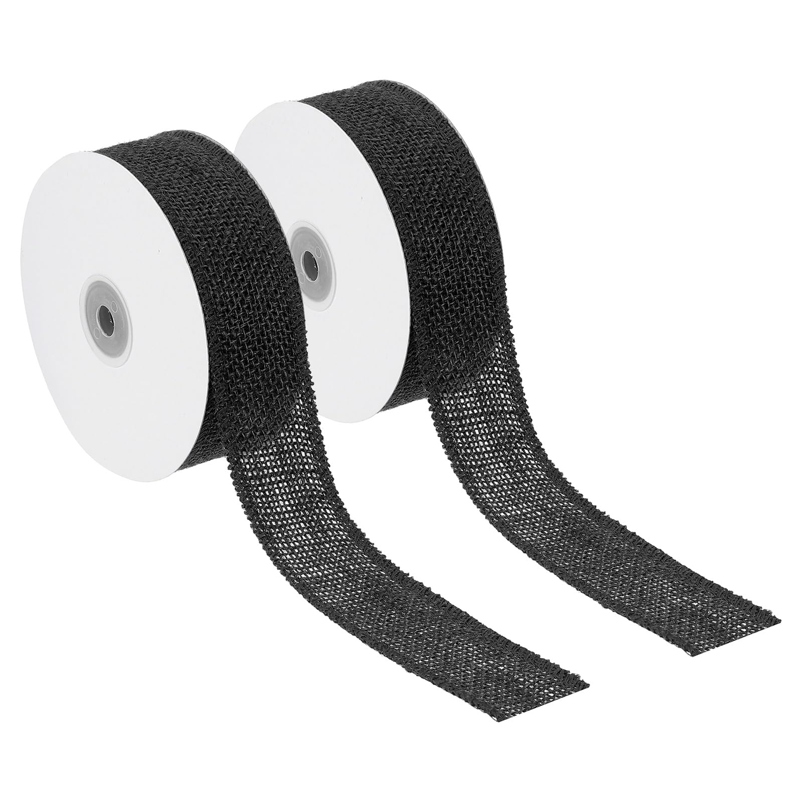 Ruban jute naturel noir pour emballage cadeaux et décoration de fête à la maison 2 pièces