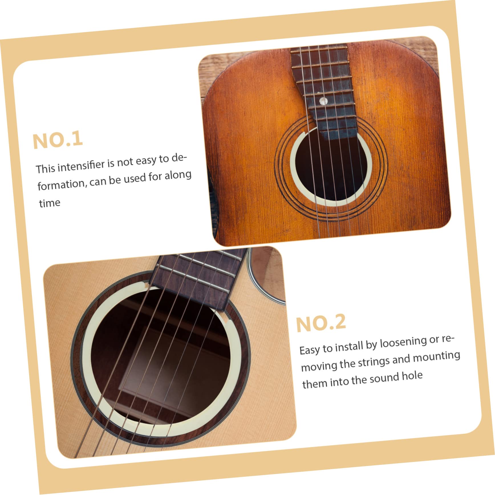 BESTonZON 2piezas Sonido Profundo Intensificador De Tono Para Guitarra Acústica Aumenta La Proyección y Belleza Del Sonido Fácil Instalación Guitarras