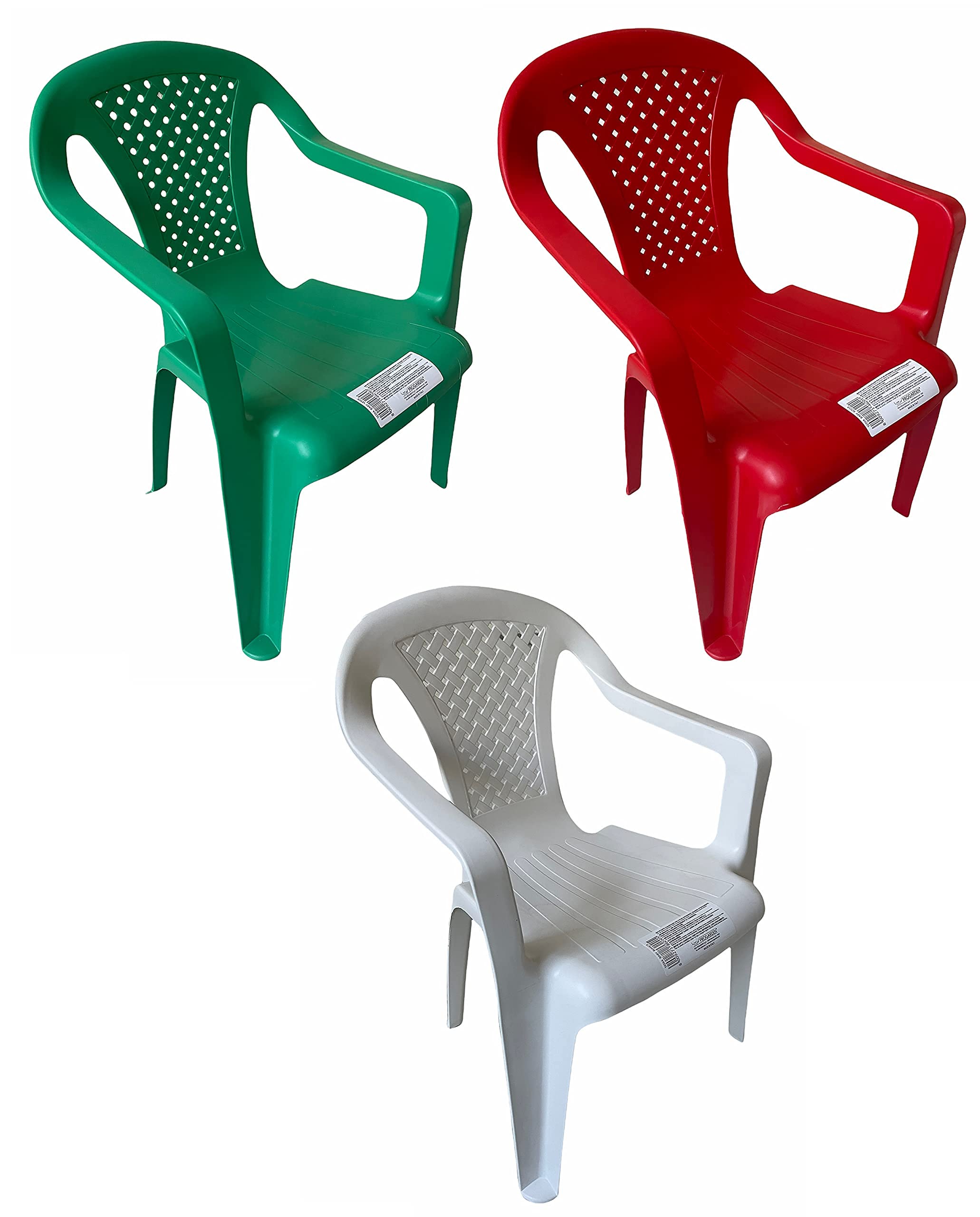 Sedie da Bambino Set. 2 pezzi in Polipropilene con Braccioli Impilabile Colori assortiti (Verde Scuro)