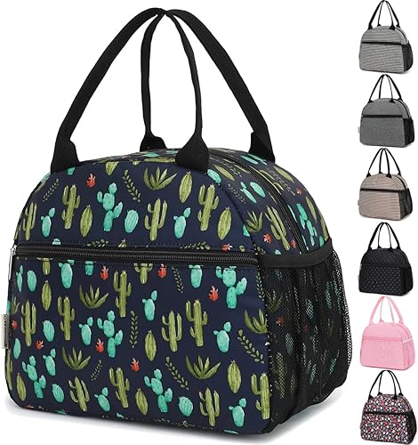 Miniatura 24 de Bolsa de almuerzo para mujeres, caja de almuerzo para hombres adultos, lonchera pequeña y bonita tipo tote de gran capacidad, contenedor de almuerzo