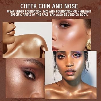 Face Highlighter palette, 5 colors Highlighter Contour makeup champagne golden bronzer pink Highlighter Pearl Shimmer Glitter high-gloss Highlighter powder eye shadow palette