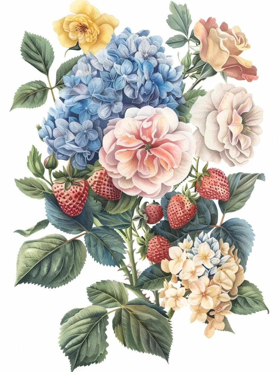 RKFLGEW 14CT Embroidery Kit Fantasy Flowers DIY Cross Stitch Patterns Kits Crafts Needlework Embroidery Set for Home Decor 40x50cm