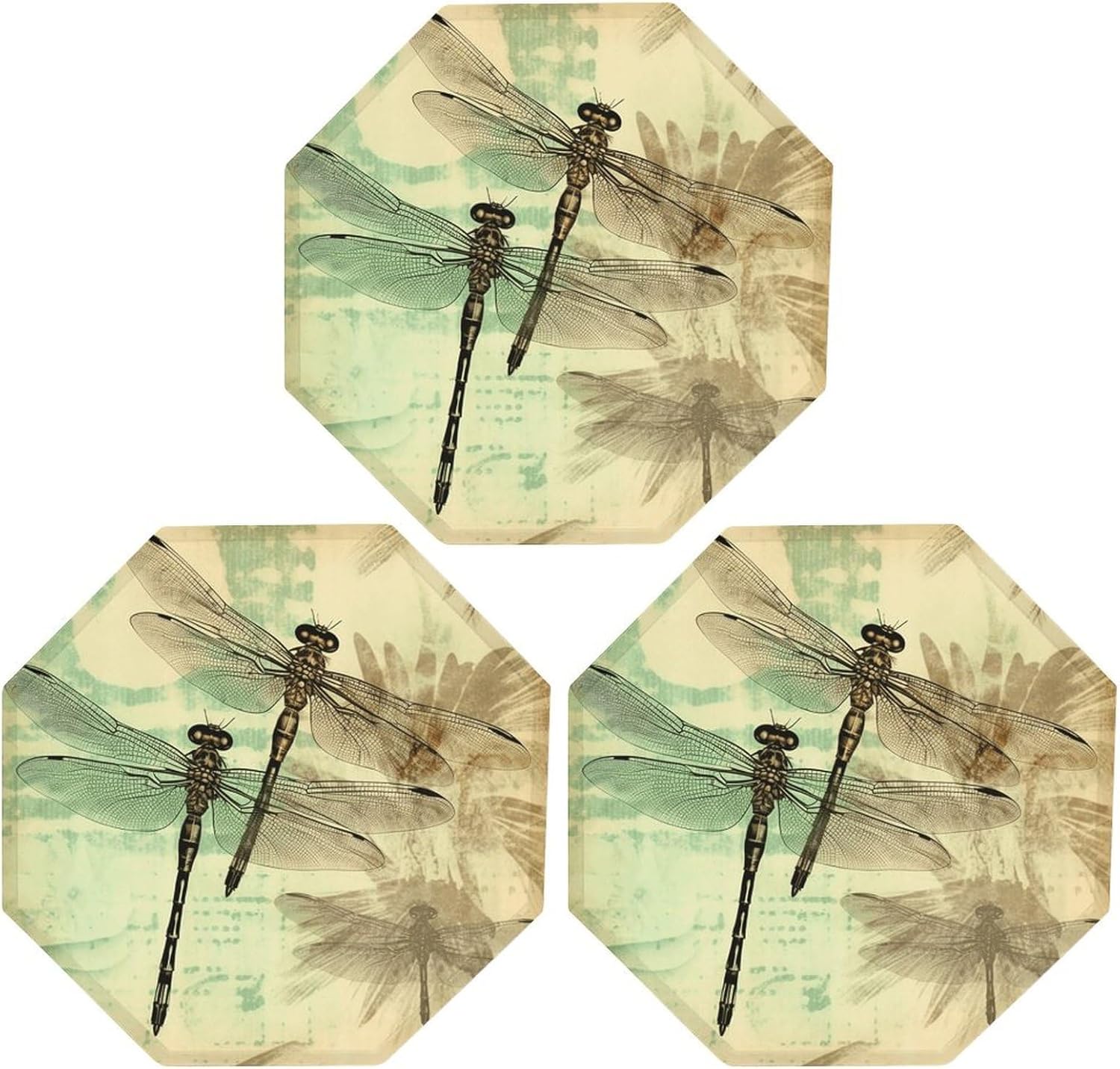 Ctagon Metal Sign for Home, Modern Display Plate for Kitchen, Dragonfly Dragonflies Vintage Plates Accent Hanging Wall Decorations 3PCS for Living Room, Bedroom, Hallway, Hotel