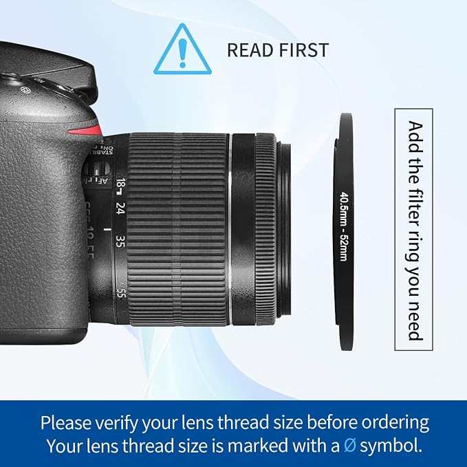 Anillo Adaptador Step-Up 40.5-52mm para lentes DSLR miniatura 4