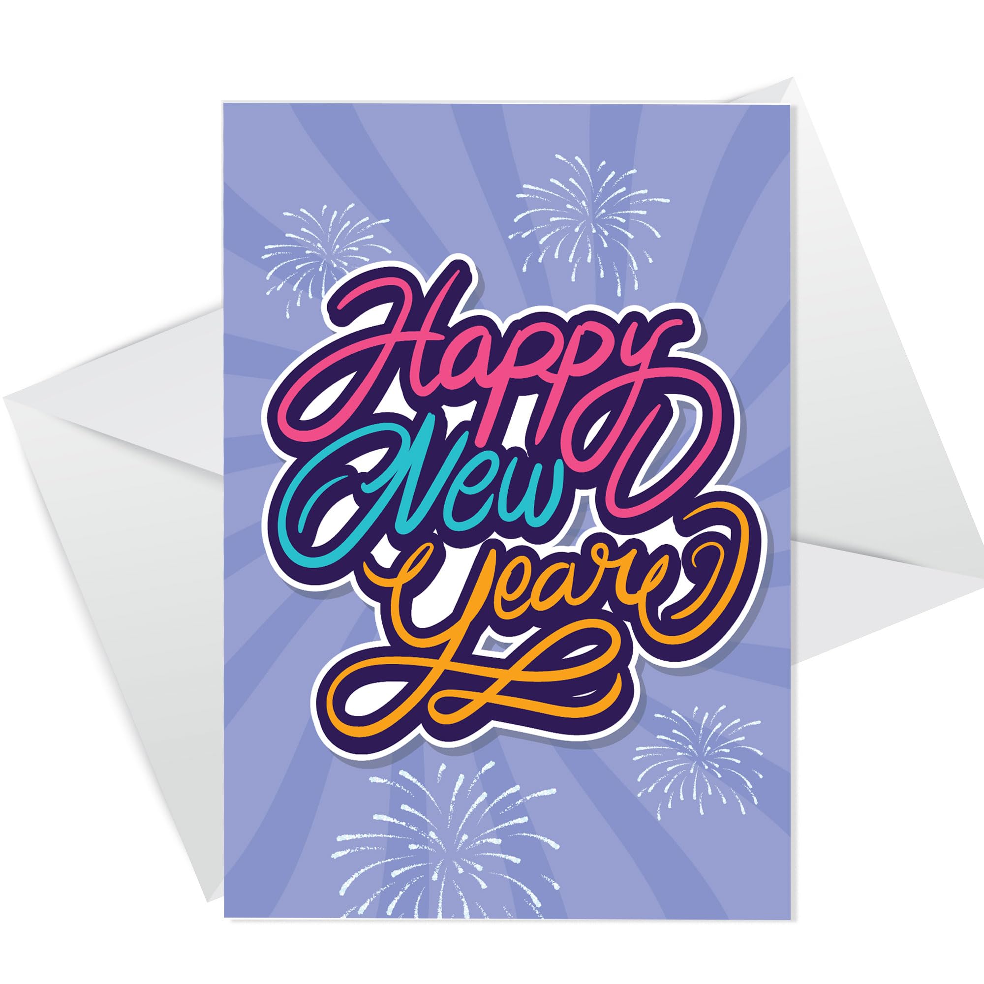 RED OCEAN New Year Card For Women, Happy New Year Card with Envelope, New Year Card For Friends, Card For Family Auntie Sister Cousin Niece