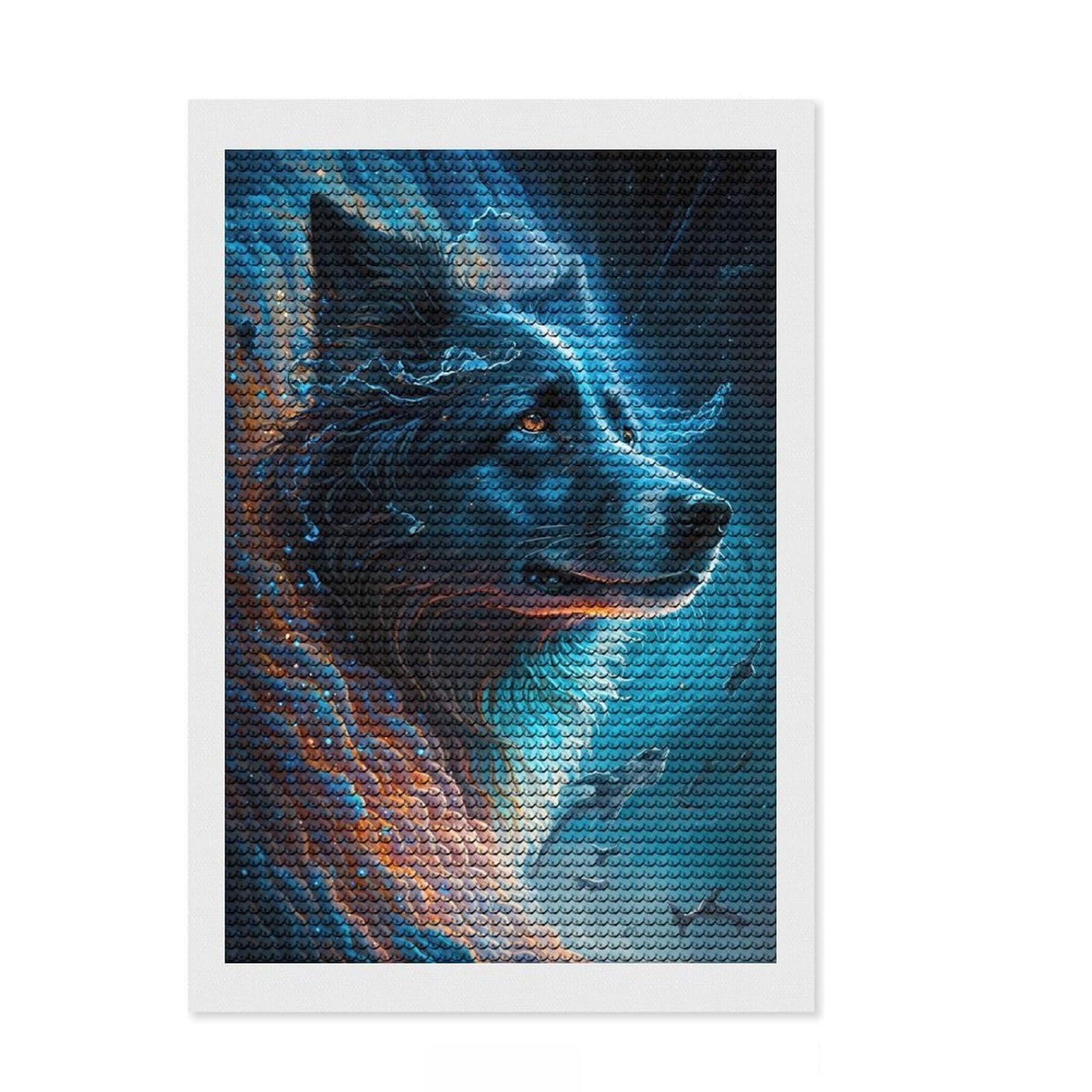 Junmoney Border Collie Dog DIY Diamond Art Canvas Kit 8"x12", Full Kit Included, Easy to Follow Symbols, Modern Decor, Holiday Gift Idea