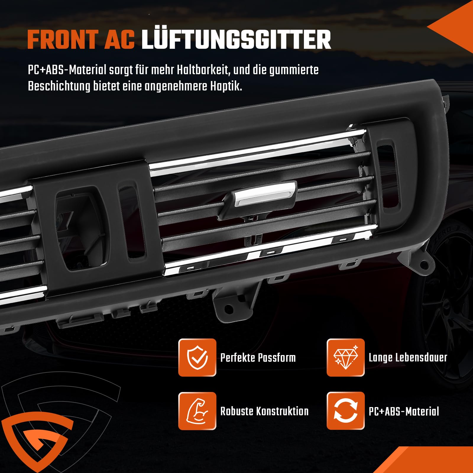 GEARMONSTER Frontluftgitter AC Lüftungsgitter für BMW 5er F10 F11 Klimaanlagengitter kompatibel mit 520 523 525 528 530 535 550 2010-2016, Lüftungsgitter Klimaanlage Ersatz 64229166885