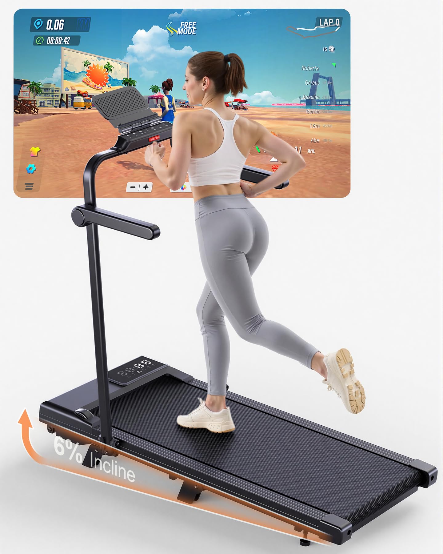 Superun Folding Walking Pad 3 in 1 Oversized Treadmill for