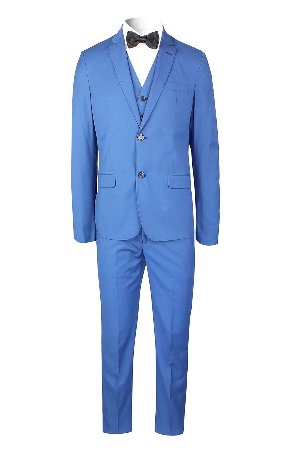 Terno slim masculino 2 botões, Azul Royal poliviscose Kit 3 peças para formatura, noivo, padrinho e casual.