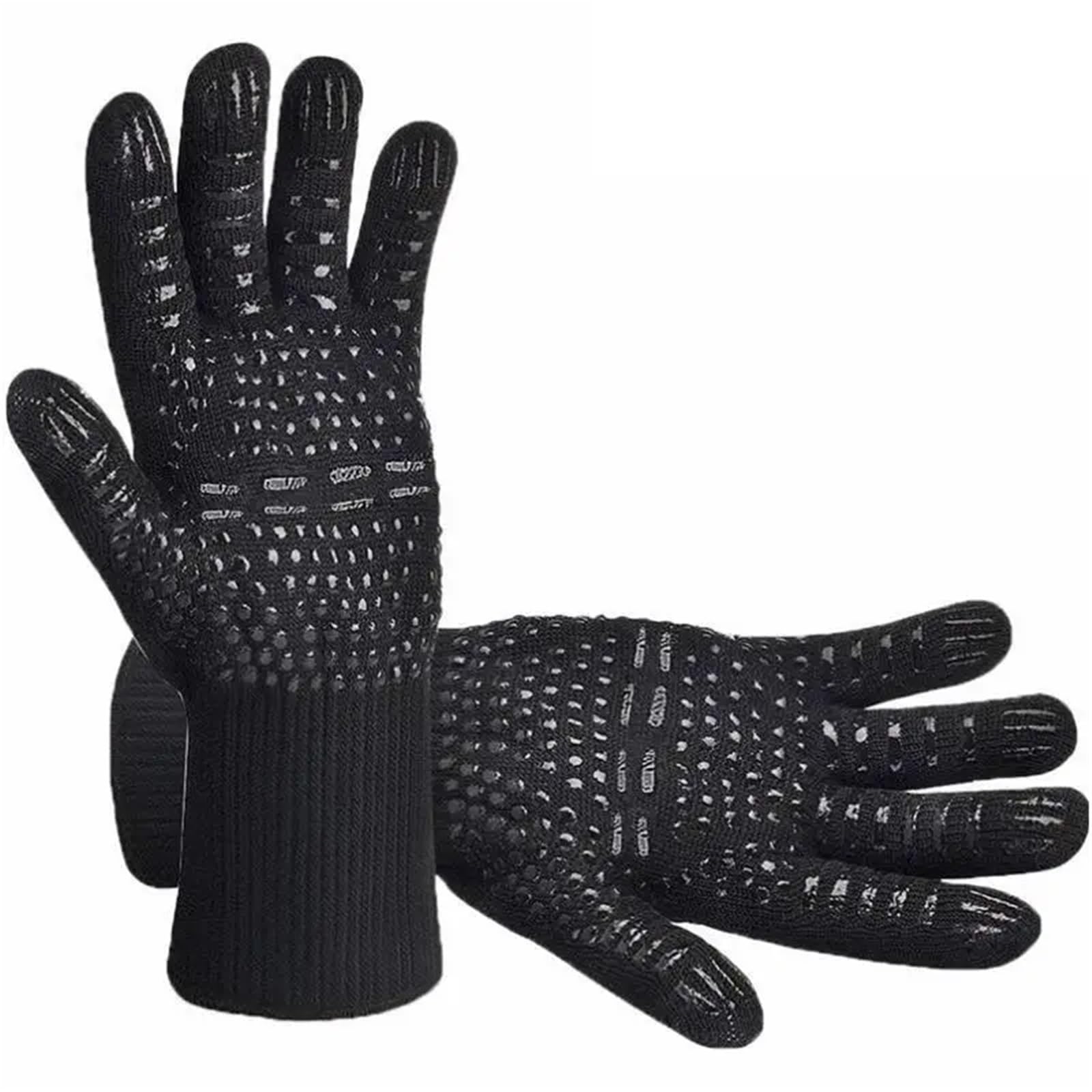 1 Paio di Guanti da Barbecue Forno Ignifughi Resistenti al Calore 1472°F Lunghi in Silicone Grigliata for Cucina Fumatore Campeggio Per Grigliare(Black 1Pair)