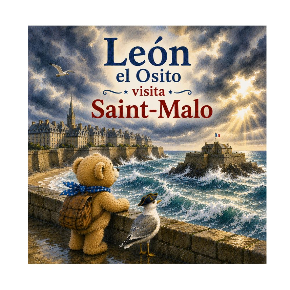 León el Osito en Saint-Malo: N°13 - León el Osito y Fendvent la gaviota exploran murallas, corsarios y playas de la Ciudad Maluina - Álbum ilustrado 3-5 años (León el osito visita Francia)