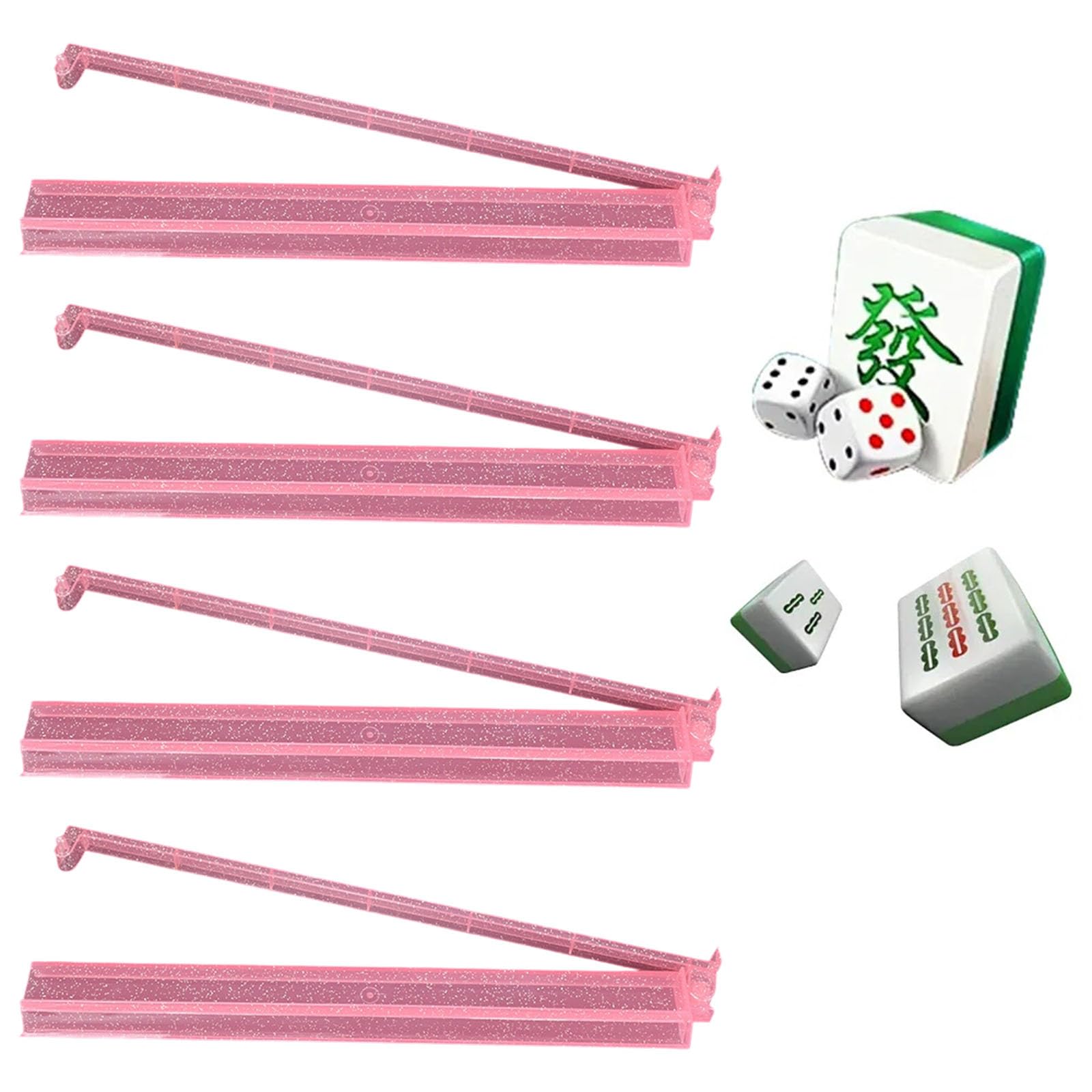 Lot de 4 supports Mahjong élégants en acrylique avec poussoir, organiseur de carreaux, pour activités de fête décontractées, professionnelles