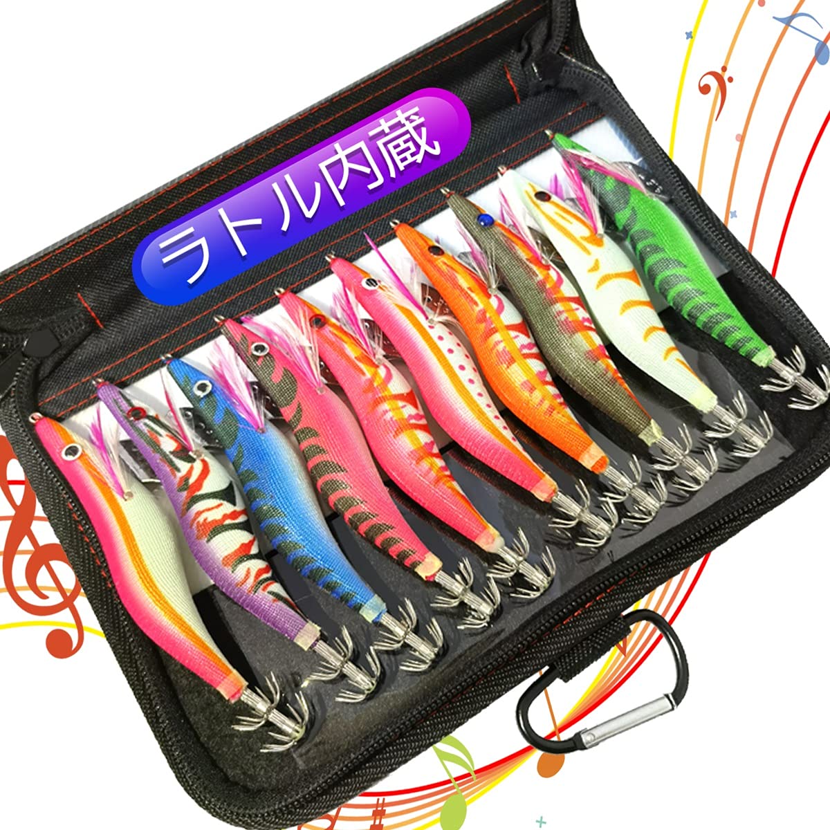 Amazon | エギ イカ釣り ルアー ラトル内蔵 全身夜光浮きスッテ 10本