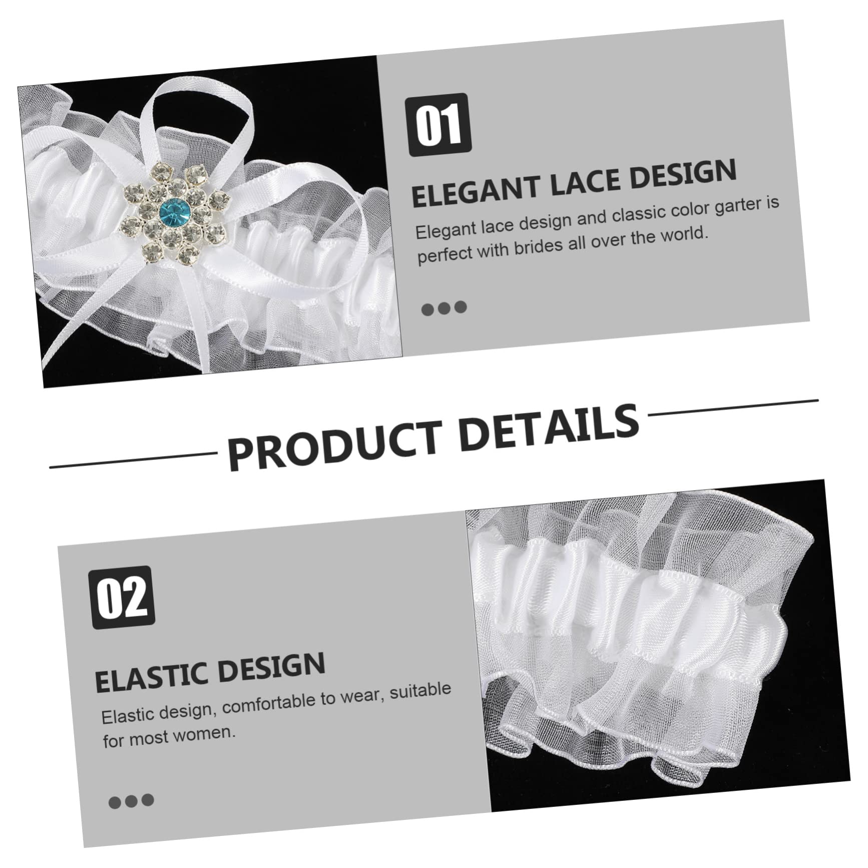 Abaodam 3 Set Di Giarrettiere Elastiche in Pizzo Da Sposa Di Per Le Donne Set Di Giarrettiere Da Sposa Decorazione Per Le Gambe in Pizzo Per La Sposa Gamba Della Sposa