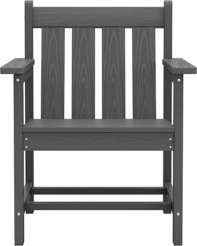 Miniatura 10 de SERWALL - Juego de muebles de patio de 3 piezas estilo bistró, juego de sillas Adirondack para todo clima con mesa auxiliar, juego de muebles de