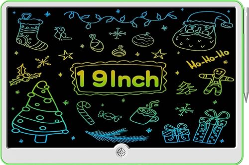 Tableta de escritura LCD para niños a partir de 3 años, tablero de garabatos colorido de 19 pulgadas, recargable y llave de eliminación táctil,